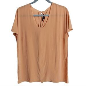 Hugo Boss 100% Silk Peach Blouse Top Size M